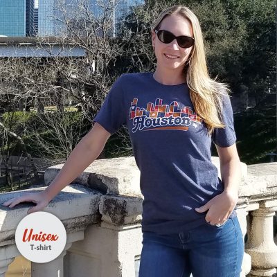 Unisex Houston Skyline Patchwork tshirt